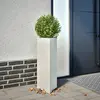 Image de vidaXL Jardinière blanc triangulaire 30x26x75 cm acier