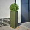 Image de vidaXL Jardinière vert olive triangulaire 40x34,5x70 cm acier
