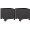 Image de vidaXL Jardinières 2 pcs Noir 30x30x30 cm Acier, planteur, jardinière de Patio, bac à Fleurs, jardinière d'extérieur, boîte à Fleurs, bac à Jardin