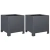 Image de vidaXL Jardinières 2 pcs Anthracite 30x30x30 cm Acier, planteur, jardinière de Patio, bac à Fleurs, jardinière d'extérieur, boîte à Fleurs