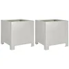 Image de vidaXL Jardinières 2 pcs 30x30x30 cm Acier Inoxydable, planteur, jardinière de Patio, bac à Fleurs, jardinière d'extérieur, boîte à Fleurs