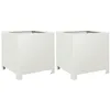 Image de vidaXL Jardinières 2 pcs Blanc 40x40x40 cm Acier, planteur, jardinière de Patio, bac à Fleurs, jardinière d'extérieur, boîte à Fleurs, bac à Jardin