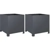 Image de vidaXL Jardinières 2 pcs Anthracite 40x40x40 cm Acier, planteur, jardinière de Patio, bac à Fleurs, jardinière d'extérieur, boîte à Fleurs