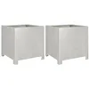 Image de vidaXL Jardinières 2 pcs 40x40x40 cm Acier Inoxydable, planteur, jardinière de Patio, bac à Fleurs, jardinière d'extérieur, boîte à Fleurs