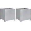 Image de vidaXL Jardinières 2 pcs 40x40x40 cm Acier galvanisé, planteur, jardinière de Patio, bac à Fleurs, jardinière d'extérieur, boîte à Fleurs