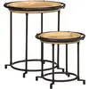 Image de vidaXL Ensemble de table d'appoint 2 pcs bois massif de manguier
