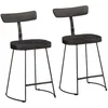 Image de vidaXL Tabourets de Bar Lot de 2 Noir 49x43x79 cm Bois manguier Massif, Chaise, Chaise de Bar de Cuisine, Chaise de Restaurant