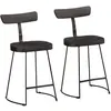 Image de vidaXL Tabourets de bar lot de 2 noir 49x43x79 cm bois manguier massif