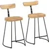 Image de vidaXL Tabourets de bar lot de 2 49x43x88 cm bois de manguier massif