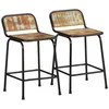 Image de vidaXL Tabourets de Bar Lot de 2 46x35,5x70cm Bois Massif récupération, Chaise, Chaise de Bar de Cuisine, Chaise de bistrot