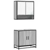 Image de vidaXL Ensemble de Meubles de Salle de Bain 2 pcs Sonoma Gris, Armoire de Rangement, Armoire de Bain, Meuble de Toilette