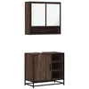 Image de vidaXL Ensemble de Meubles de Salle de Bain 2 pcs Chêne Marron, Armoire de Rangement, Armoire de Bain, Meuble de Toilette