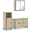 Image de vidaXL Ensemble de Meubles de Salle de Bain 3 pcs chêne Sonoma, Armoire de Salle de Bain, Placard de Salle de Bain, Meuble de Rangement de Salle de Bain