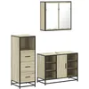 Image de vidaXL Ensemble de Meubles de Salle de Bain 3 pcs chêne Sonoma, Armoire de Salle de Bain, Armoire de Rangement de Toilette, Placard de Salle de Bain