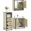 Image de vidaXL Ensemble de meubles de salle de bain 3 pcs chêne sonoma