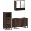 Image de vidaXL Ensemble de Meubles de Salle de Bain 3 pcs Chêne Marron, Armoire de Salle de Bain, Armoire de Rangement de Toilette, Placard de Salle de Bain