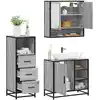 Image de vidaXL Ensemble de meubles de salle de bain 3 pcs Sonoma gris