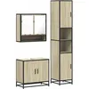 Image de vidaXL Ensemble de Meubles de Salle de Bain 3 pcs chêne Sonoma, Armoire de Salle de Bain, Armoire de Rangement de Toilette, Placard de Salle de Bain