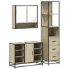 Image de vidaXL Ensemble de Meubles de Salle de Bain 3 pcs chêne Sonoma, Armoire de Salle de Bain, Armoire de Rangement de Toilette, Placard de Salle de Bain