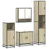 Image de vidaXL Ensemble de Meubles de Salle de Bain 4 pcs chêne Sonoma, Armoire de Salle de Bain, Armoire de Rangement de Toilette, Placard de Salle de Bain