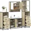 Image de vidaXL Ensemble de meubles de salle de bain 4 pcs chêne sonoma