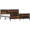Image de vidaXL Cadre de lit en métal sans Matelas chêne fumé 193x203 cm