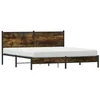 Image de vidaXL Cadre de lit en métal avec tête de lit chêne fumé 180x200 cm, lit Double, Meuble de Chambre à Coucher, lit d'invité, lit, Cadre de lit en métal