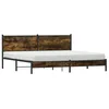Image de vidaXL Cadre de lit en métal sans Matelas chêne fumé 200x200 cm