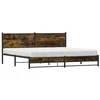Image de vidaXL Cadre de lit en métal sans Matelas chêne fumé 200x200 cm