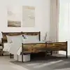 Image de vidaXL Cadre de lit en métal sans matelas chêne fumé 160x200 cm
