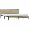 Image de vidaXL Cadre de lit en métal avec tête de lit chêne Sonoma 193x203 cm, lit Double, Meuble de Chambre à Coucher, lit d'invité, lit