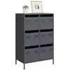 Image de vidaXL Buffet haut anthracite 68x39x101,5 cm acier