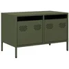 Image de vidaXL Meuble TV Vert Olive 68x39x43,5 cm Acier laminé à Froid, Support TV, Buffet TV, Armoire HiFi, Banc TV, Armoire en métal, Meuble multimédia