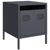 Image de vidaXL Table de Chevet Anthracite 35x39x43,5 cm Acier, Armoire, Armoire latérale, Support de téléphone, Table de Chevet, mobilier de Chambre à Coucher