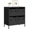 Image de vidaXL Buffet noir 68x39x73,5 cm acier laminé à froid