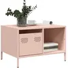 Image de vidaXL Table basse rose 68,5x50x43,5 cm acier laminé à froid