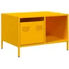 Image de vidaXL Table Basse Jaune Moutarde 68,5x50x43,5 cm Acier laminé à Froid, Table d'appoint, Table de Salon, Table à thé, Bout de canapé, Table latérale