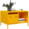 Image de vidaXL Table basse jaune moutarde 68,5x50x43,5 cm acier laminé à froid
