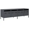 Image de vidaXL Meuble TV Anthracite 135x39x43,5 cm Acier laminé à Froid, Support TV, Buffet TV, Armoire HiFi, Banc TV, Armoire en métal, Meuble multimédia