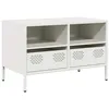 Image de vidaXL Meuble TV Blanc 68x39x43,5 cm Acier laminé à Froid