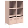 Image de vidaXL Buffet Haut Rose 68x39x103,5 cm Acier