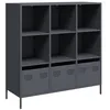Image de vidaXL Buffet Haut Anthracite 101,5x39x103,5 cm Acier, Armoire à Livres, Armoire à Livres Moderne, étagère à Livres, étagère et Armoire à Livres