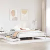Image de vidaXL Cadre de lit avec tiroirs Blanc 200x200 cm Bois Massif de pin, sommier, Cadre de lit Double, Cadre de lit en Bois Massif