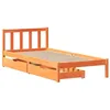 Image de vidaXL Cadre de lit sans Matelas Cire Marron 100x200cm Bois pin Massif
