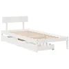 Image de vidaXL Cadre de lit avec tiroirs Blanc 90x190 cm Bois pin Massif, sommier, Cadre de lit Simple, Cadre de lit en Bois Massif