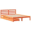 Image de vidaXL Cadre de lit avec tiroirs Cire Marron 120x190cm Bois pin Massif, sommier, Cadre de lit Double, Cadre de lit en Bois Massif