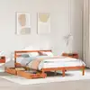 Image de vidaXL Cadre de lit sans matelas cire marron 120x190cm bois pin massif