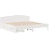 Image de vidaXL Cadre de lit et tête de lit Blanc 200x200 cm Bois de pin Massif, Meuble de Chambre à Coucher, sommier, lit en Bois, lit, lit Double