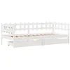 Image de vidaXL Lit de Jour et tiroirs sans Matelas Blanc 90x190 cm Bois Massif