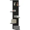 Image de vidaXL Étagère d'angle murale noir 36,5x36,5x140 cm bois d'ingénierie